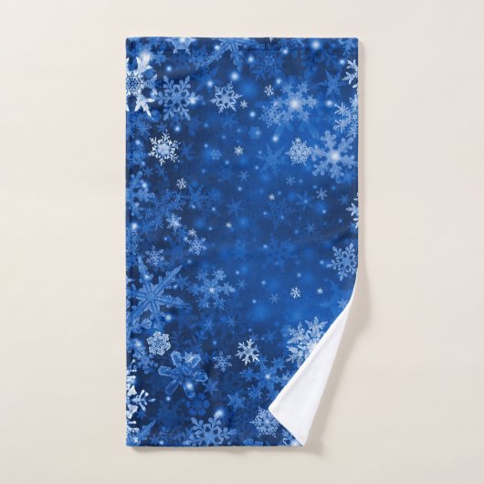 Flocons de neige bleus (Serviette à main)