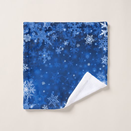 Flocons de neige bleus (Gant de toilette)