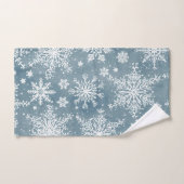 Flocons de Neige Bleus Aquarelle Hiver (Serviette à main)