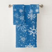 Flocons de Neige Bleus Classique Hiver Blanc (En situation)