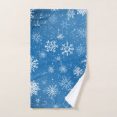 Flocons de Neige Bleus Classique Hiver Blanc (Serviette à main)
