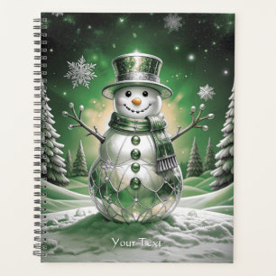 Flocons de neige de bonhomme de neige vert de vaca