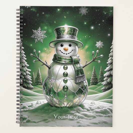 Flocons de neige de bonhomme de neige vert de vaca (Devant)