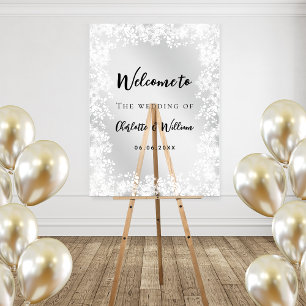 Flocons de neige de mariage signe de bienvenue cla