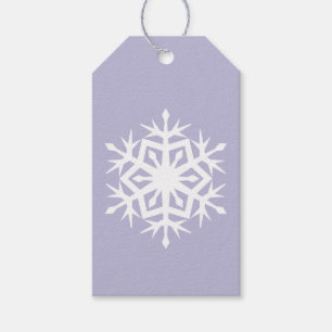 Flocons de neige d'hiver en étiquette cadeau lavan