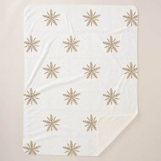 Flocons de neige d'or sur les couvertures blanches (Devant)