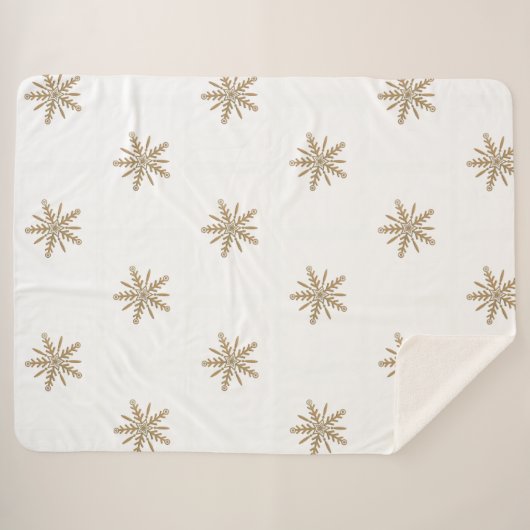 Flocons de neige d'or sur les couvertures blanches (Devant (Horizontal))