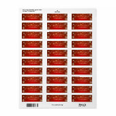 Flocons de neige dorés élégants, étiquette rouge (Feuille entière)