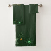 Flocons de neige dorés verts élégants pour les fêt (En situation)