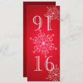 Flocons de neige élégants numéro de table rouge 2 (Devant / Derrière)