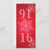 Flocons de neige élégants numéro de table rouge 2 (Devant)