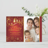 Flocons de neige et carte photo de Joyeux Noël (Debout devant)