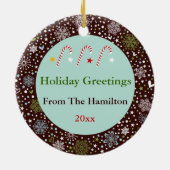 Flocons de neige et ornement noir de Noël de Kitty (Dos)