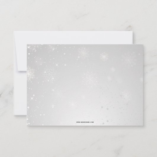 flocons de neige marine argent mariage hiver rsvp (Dos)