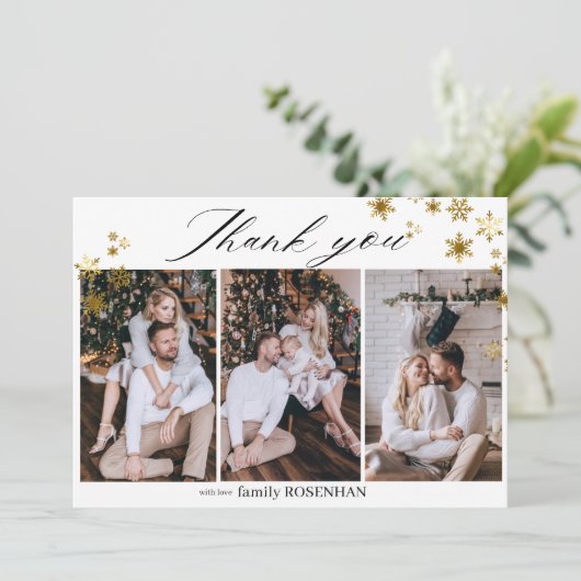 Flocons de neige or élégants 3 Photo Merci pour l (Debout devant)