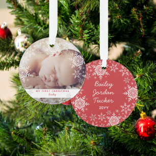 Flocons de neige pour le premier Noël de bébé en h