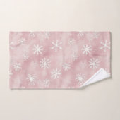 Flocons de neige rose blanc Noël (Serviette à main)