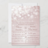 flocons de neige rose Invitation de la douche nupt (Devant)