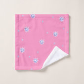 Flocons de neige roses en hiver    (Gant de toilette)
