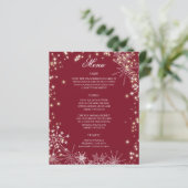 Flocons de neige scintillants et menu de mariage (Debout devant)
