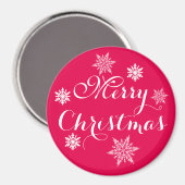 Flocons de Noël Rouge Magnet Joyeux Noël (Recto/Verso)