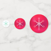 Flocons de Noël sur confettis de table rouges et b (Devant)