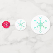Flocons de Noël sur confettis de table rouges et b (Derrière)