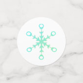 Flocons de Noël sur confettis de table rouges et b (Petit recto)