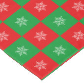 Flocons de Noël sur une nappe rouge et verte (Angle)