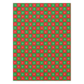 Flocons de Noël sur une nappe rouge et verte (Devant)