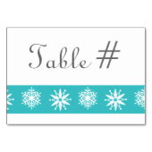 Flocons d'hiver en carte de table turquoise (Dos)