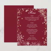 Flocons Étincelants et Menu de Mariage (Devant / Derrière)