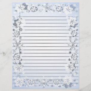 Flocs de neige Bordure papier à écriture linéaire