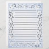 Flocs de neige Bordure papier à écriture linéaire (Devant / Derrière)