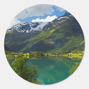 Floenmeer landschap, Noorwegen Ronde Sticker