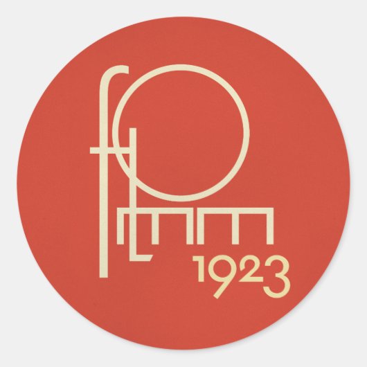 FLomm geotypograaf 1923 Ronde Sticker (Voorkant)