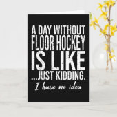 Floor Hockey, grappig geschenk Kaart (Gele Bloem)