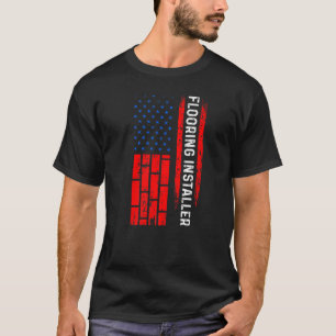 Floor Installer Contractor Usa Vlag Insta T-shirt