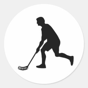 Floorball Player Ronde Sticker