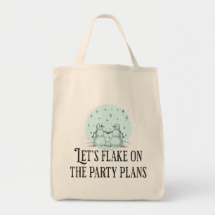 Flop op feestplannen grappige sneeuwman tote cadea bag