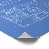Floppy Disk 1997 Patent Art - Blauwdruk Poster (Hoek)
