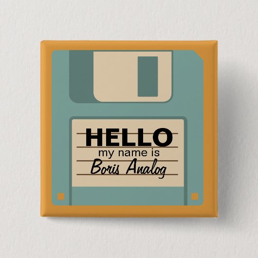 Floppy Diskette Personalized Name Badge (Devant)