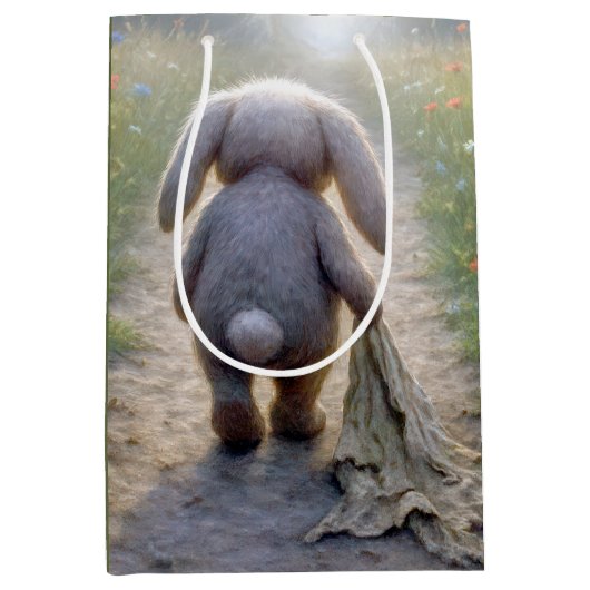 Floppy-eared Rabbit Dragging a Blanket Medium Cadeauzakje (Voorkant)
