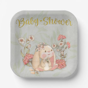  floppy konijntje bloemig Collectie Papieren Bordje