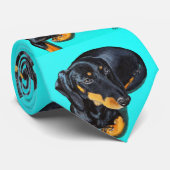 Floppy the Miniature Dachshund Painting Stropdas (Opgerold)