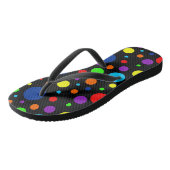 Flops à tongs arc-en-ciel noir (Incliné)