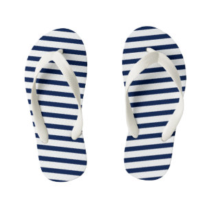 Flops à tongs pour enfants - Marine et Blancs