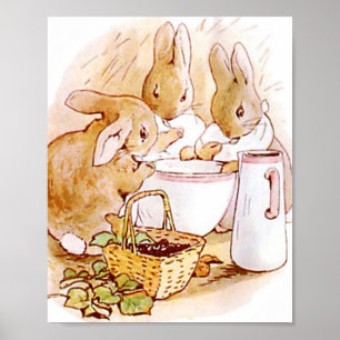 Flopsy Mopsy en Cottontail Beatrix Potter Poster