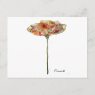 FLOR, ACUARELA, PASTELES, ILUSTRACIÓN BRIEFKAART