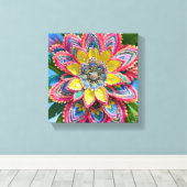 Flor de carnaval canvas afdruk (Insitu (Houten vloer))